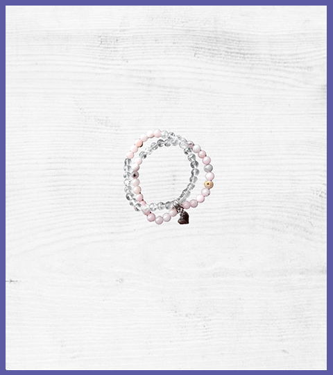 Bracelet Double Femme Jaspe Fleur De Cerisier + Cristal De Roche – NATUREL ET AUTRES